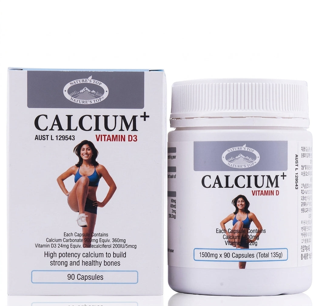 Nature's Top Calcium Plus Vitamin D3 1500mg 90Capsules