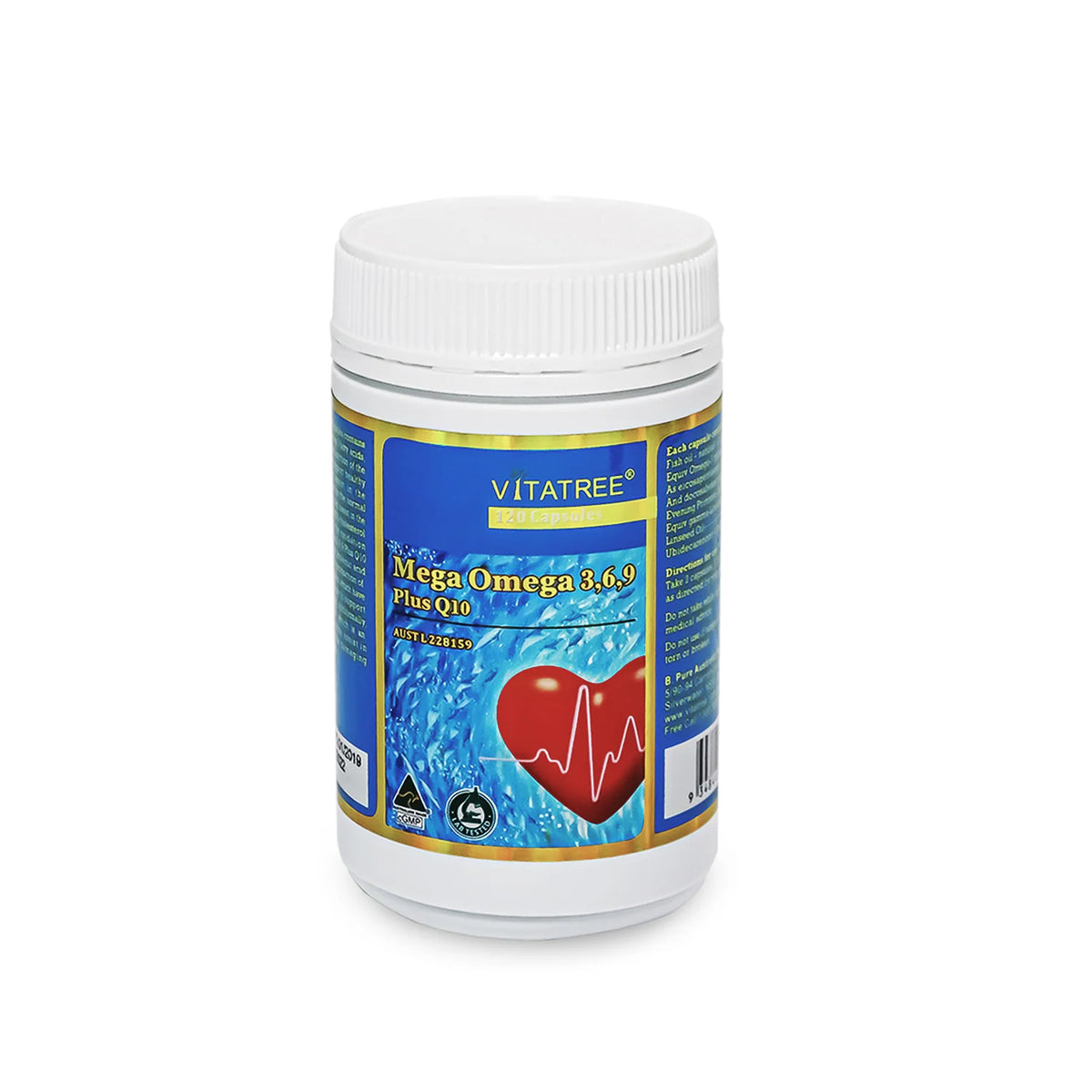 Vitatree Mega Omega 3,6,9 plus CoQ10 120 Capsules